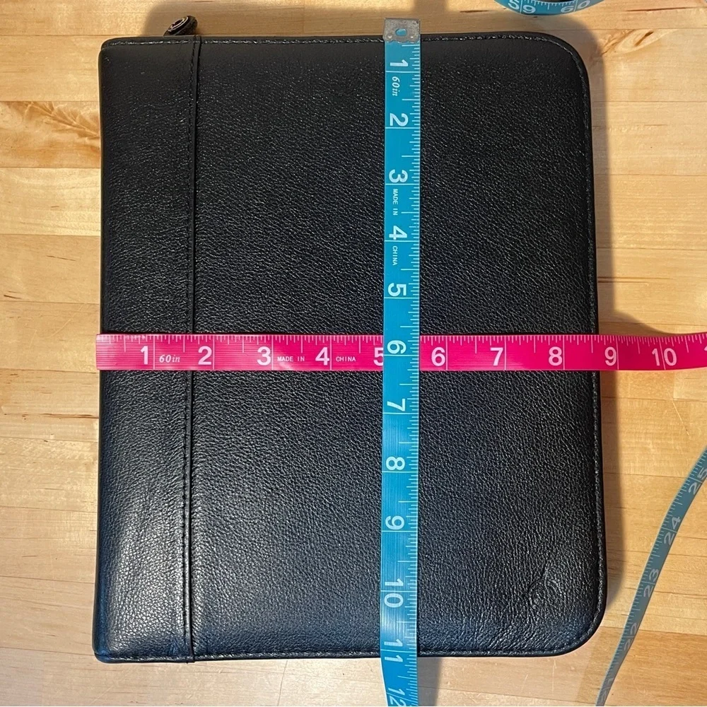 Franklin Covey Vintage Full Grain Leather Zip Around Planner Binder Organizer